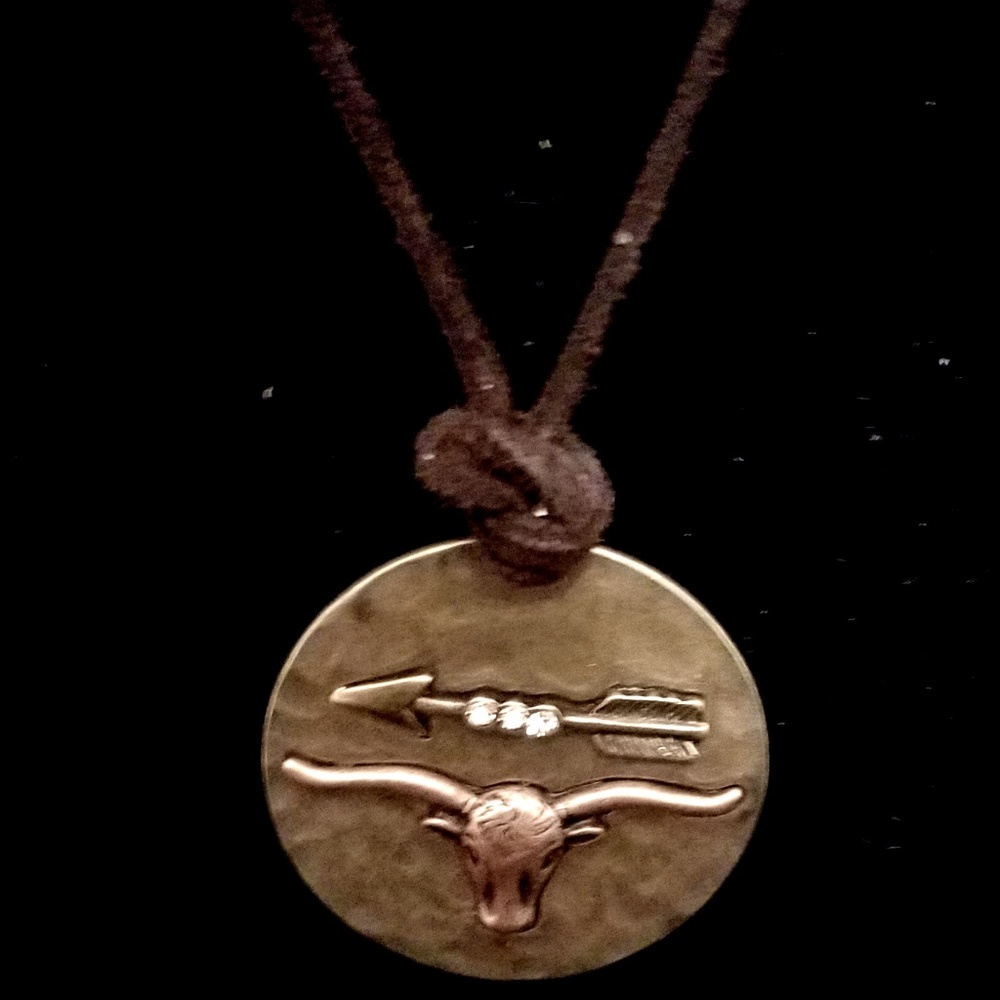 Bo Ho Chic Pendant with Bull and Arrow Necklace.